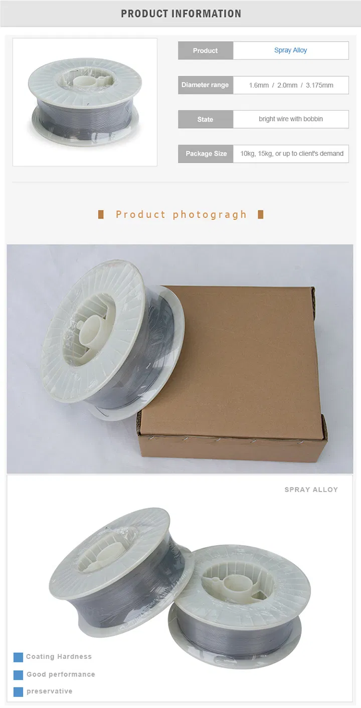 الأسهم الكبيرة سلك الرش الحراري Tafa 24ca سلك 0Cr25Al5 1.6mm 2.0mm 0
