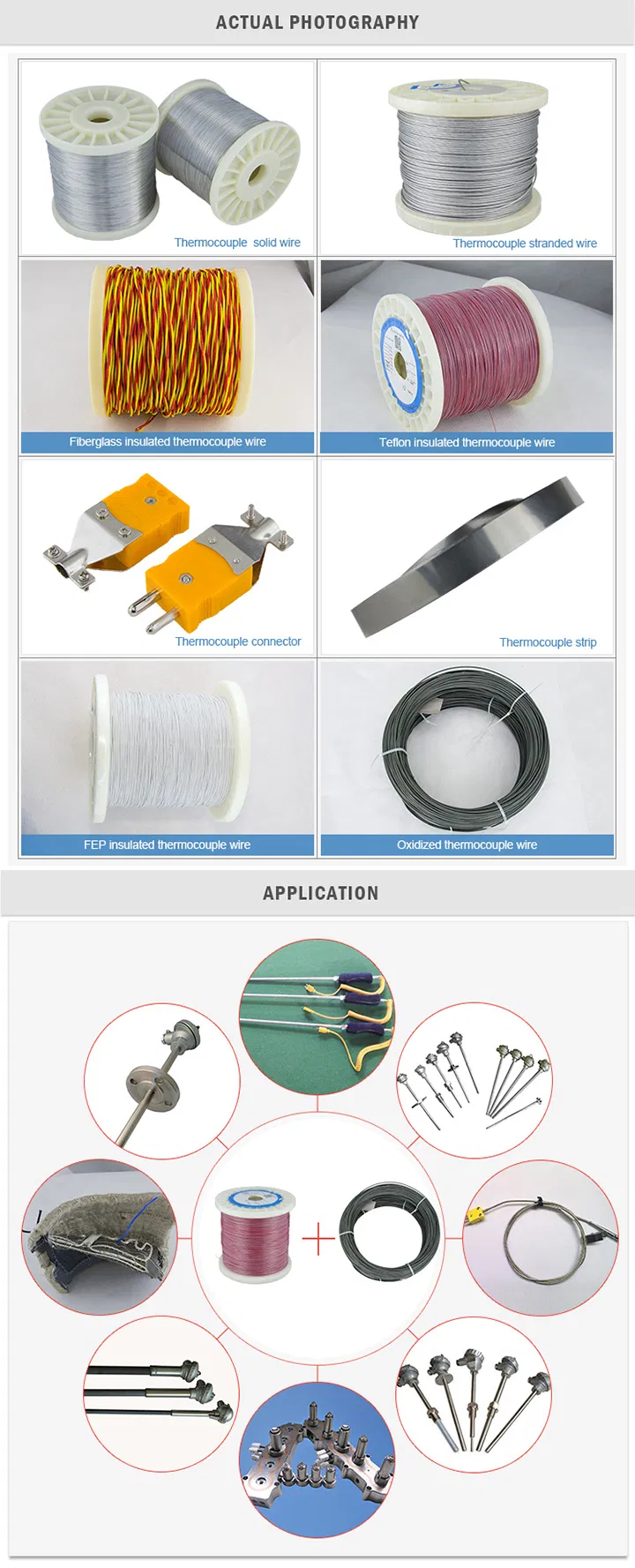 نوع K السلك الحراري الكروميل الألوميل KP KN 0.01 ~ 12mm 1