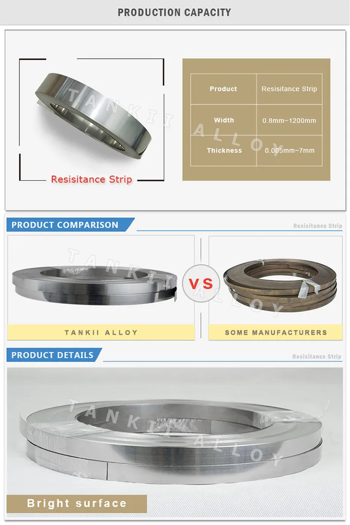 Ni80Cr20 Heating Resistance Strip Roll 0.1-5×5-200mm for Furnace and Heater Manufacturing